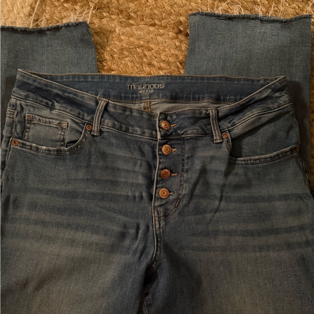 Blue Button-Fly Jeans